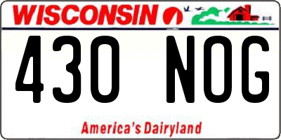 WI license plate 430NOG