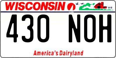 WI license plate 430NOH