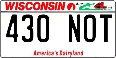 WI license plate 430NOT