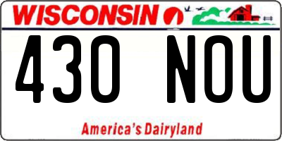 WI license plate 430NOU