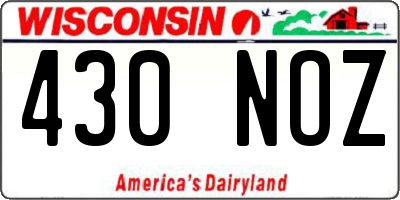 WI license plate 430NOZ