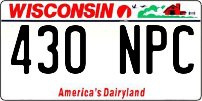 WI license plate 430NPC