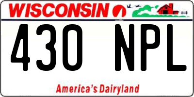 WI license plate 430NPL