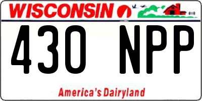 WI license plate 430NPP