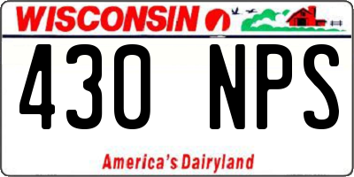 WI license plate 430NPS