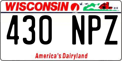 WI license plate 430NPZ