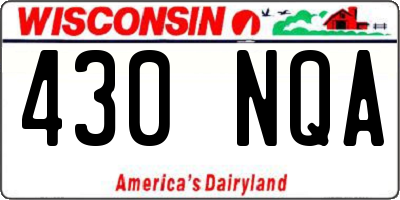 WI license plate 430NQA