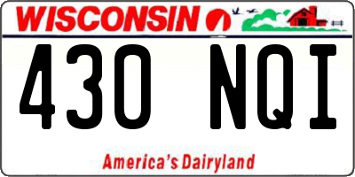 WI license plate 430NQI