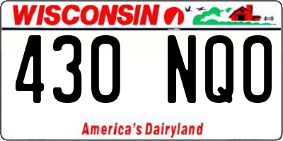 WI license plate 430NQO