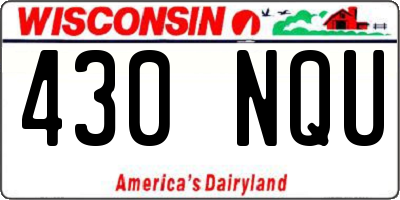 WI license plate 430NQU