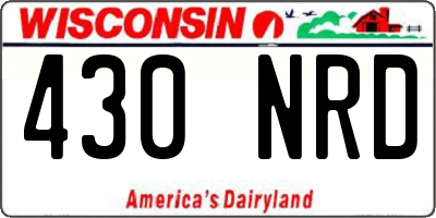 WI license plate 430NRD