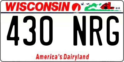 WI license plate 430NRG