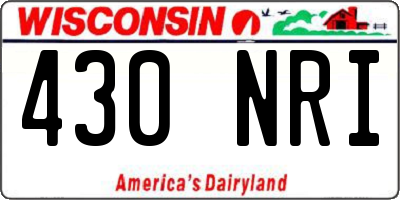 WI license plate 430NRI