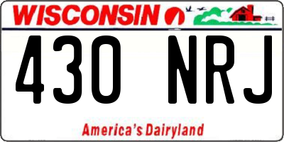 WI license plate 430NRJ