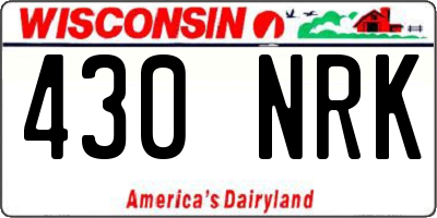 WI license plate 430NRK