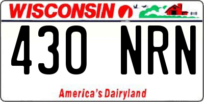 WI license plate 430NRN