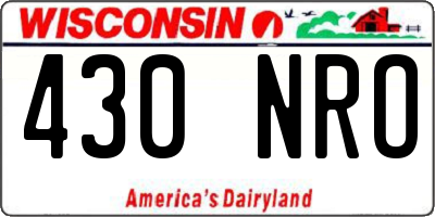 WI license plate 430NRO