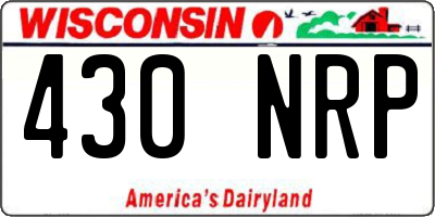 WI license plate 430NRP