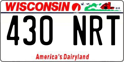 WI license plate 430NRT