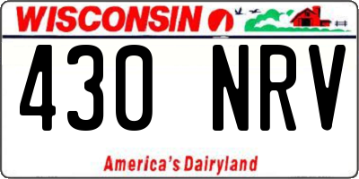 WI license plate 430NRV