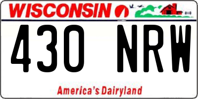 WI license plate 430NRW