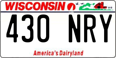 WI license plate 430NRY
