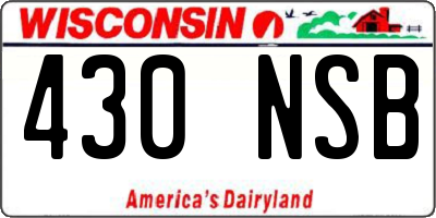 WI license plate 430NSB