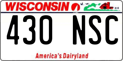WI license plate 430NSC