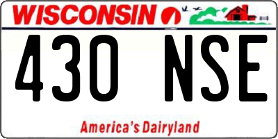 WI license plate 430NSE