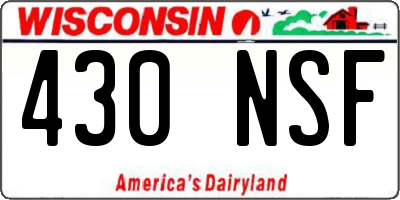 WI license plate 430NSF