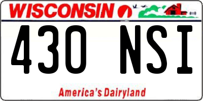 WI license plate 430NSI