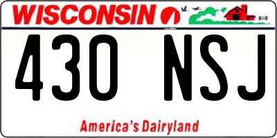 WI license plate 430NSJ