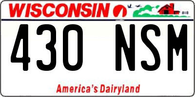 WI license plate 430NSM