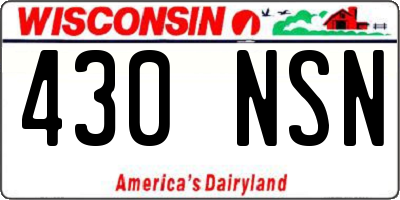 WI license plate 430NSN