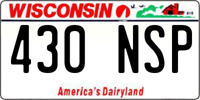 WI license plate 430NSP