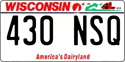 WI license plate 430NSQ
