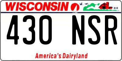 WI license plate 430NSR