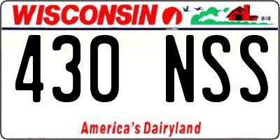 WI license plate 430NSS