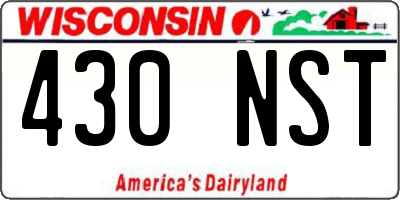 WI license plate 430NST
