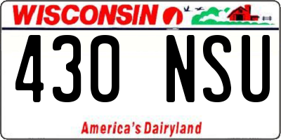 WI license plate 430NSU