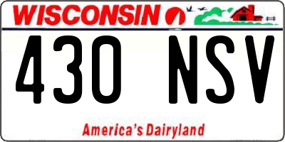 WI license plate 430NSV