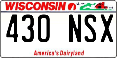 WI license plate 430NSX
