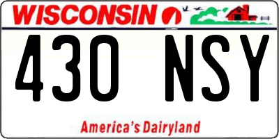WI license plate 430NSY