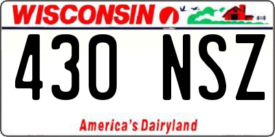 WI license plate 430NSZ