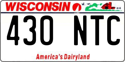 WI license plate 430NTC