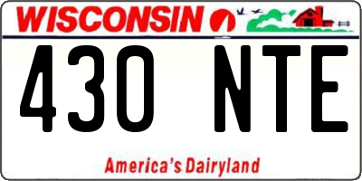 WI license plate 430NTE