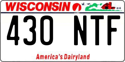 WI license plate 430NTF