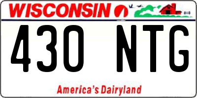 WI license plate 430NTG