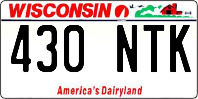 WI license plate 430NTK