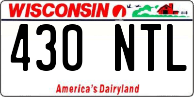 WI license plate 430NTL